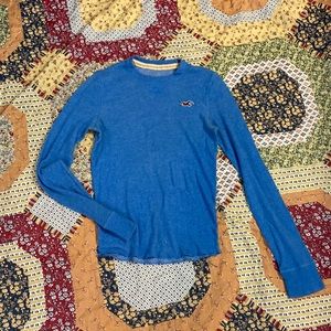 🔥Blue long sleeve Hollister shirt